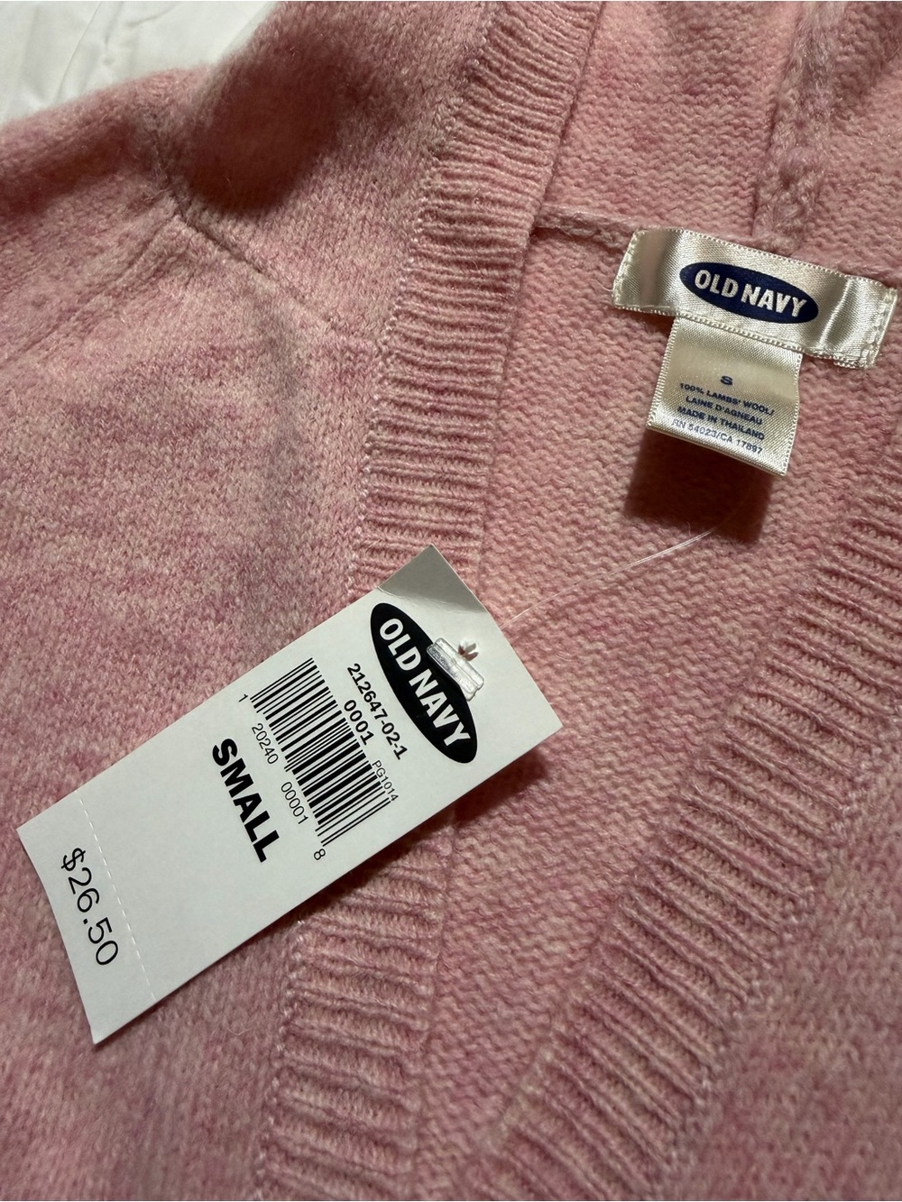 NWT Old Navy 100% Lambswool Pink Hooded Sweater Women’s Small - Picture 4 of 4